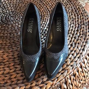 Brown tweed and leather size 6.5 heels